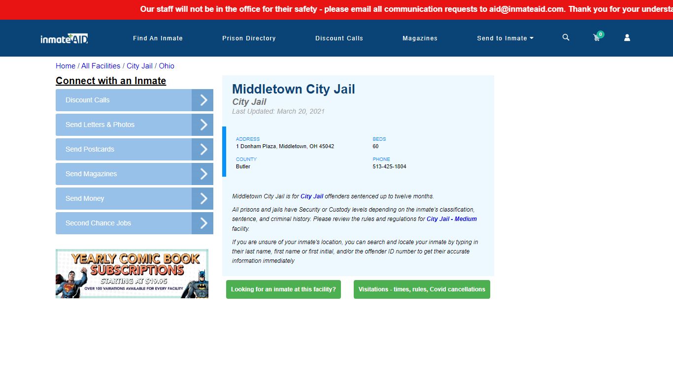 Middletown City Jail | Inmate Locator