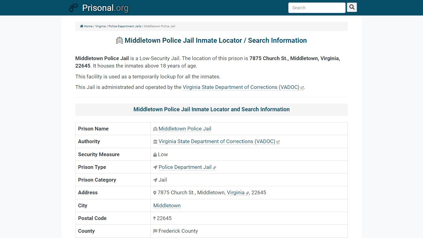 Middletown Police Jail-Inmate Locator/Search Info, Phone ...